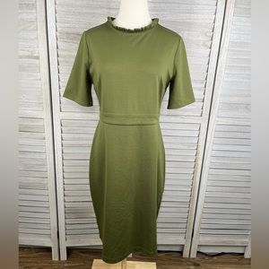 Ann Taylor Olive Green Midi Dress